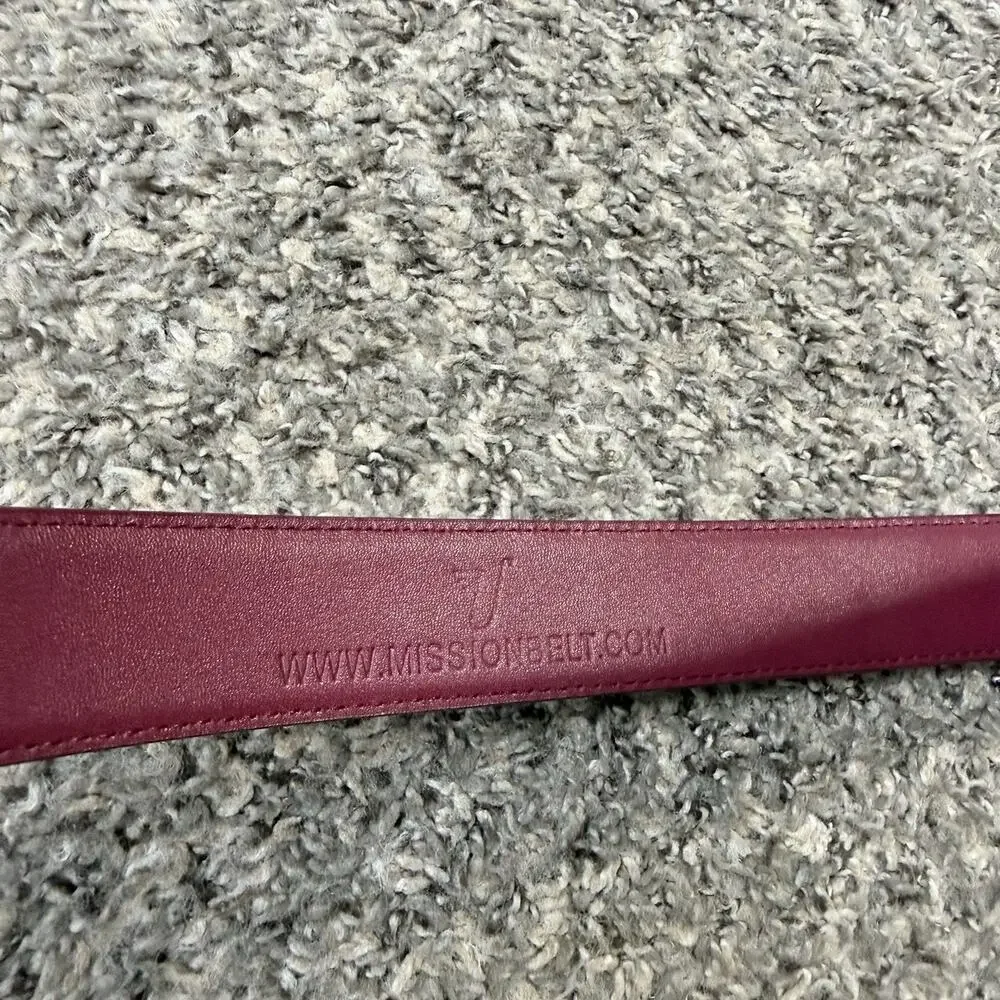Mission Belt Red Leather 40mm Men’s Belt 61” Total Length